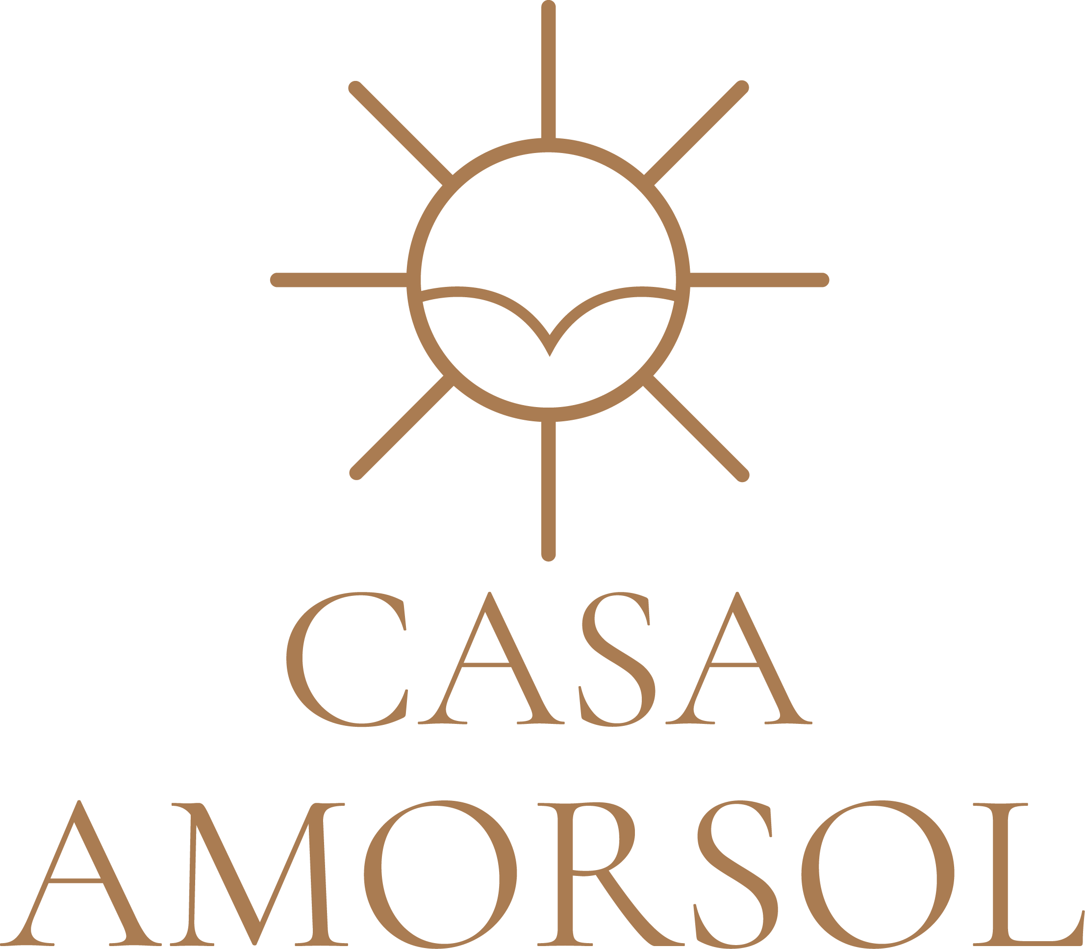 Casa Amorsol sun-inspired logo in bronze color